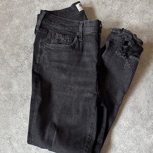 Agolde Black Distressed Skinny Jeans